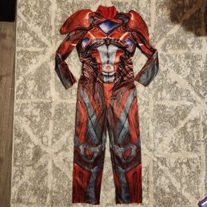 Red Power Ranger Costume Padded Chest One Piece Halloween Costume Cosplay EUC